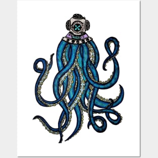 Blue Octopus Posters and Art